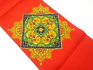 塩瀬金彩菱に華紋模様名古屋帯